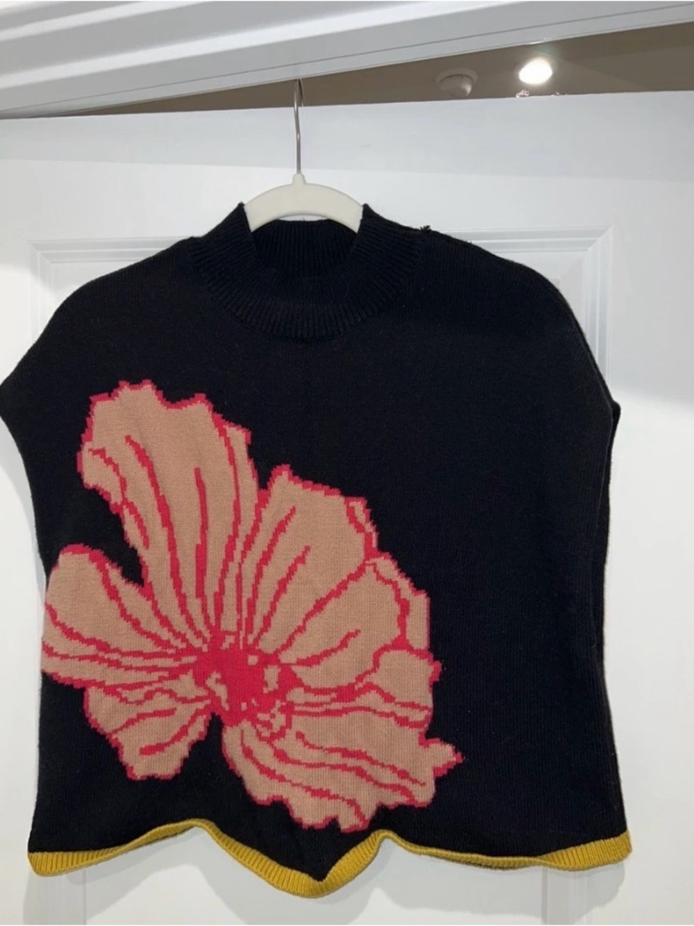 Anthropologie Maeve Sonal Nithwani Black Sleeveless Sweater Vest 1X